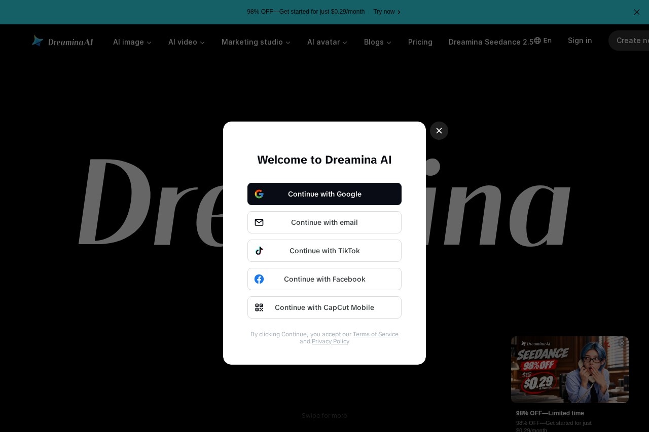 Dreamina: Free AI Video & Image Generator Powered by Multiple Models